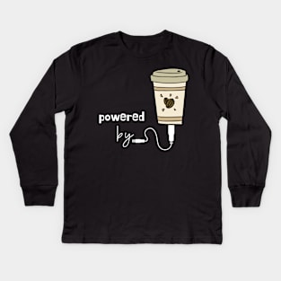 Powered by Coffee Kids Long Sleeve T-Shirt